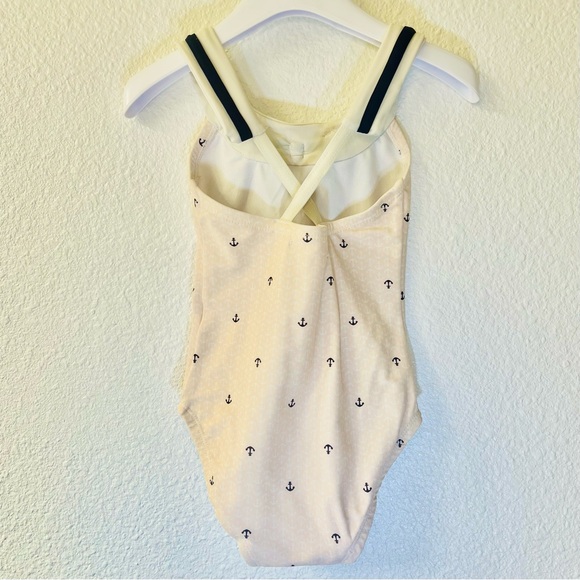 Hope & Henry Sailor Swimsuit & Terry Cloth Coverup Dress Sz 2T Pink Navy White - Picture 3 of 16